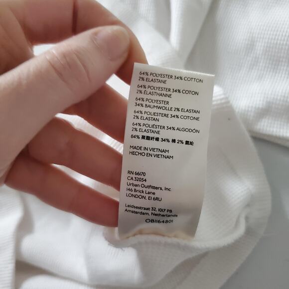 We The Free Shirt Womens Medium Waffle Knit Thermal Long Sleeve Top Free People - Picture 7 of 9